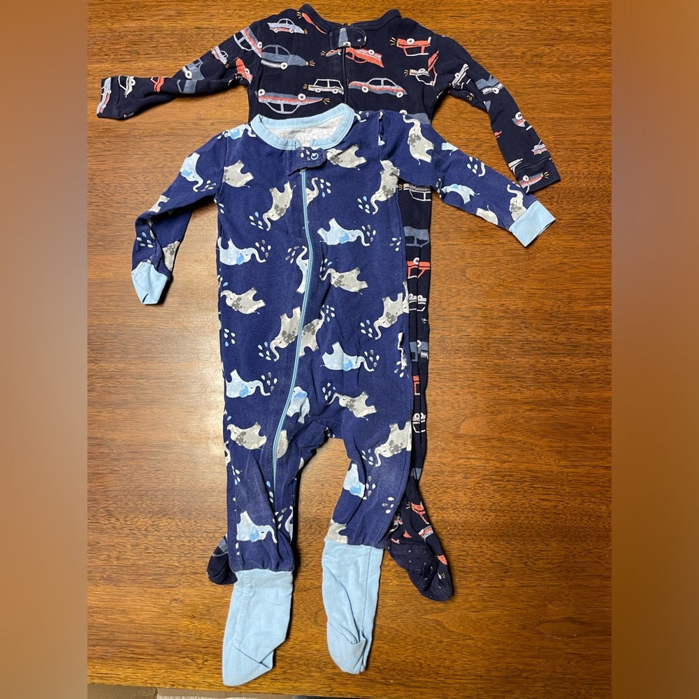 Knit footie pajamas- bundle of 2.